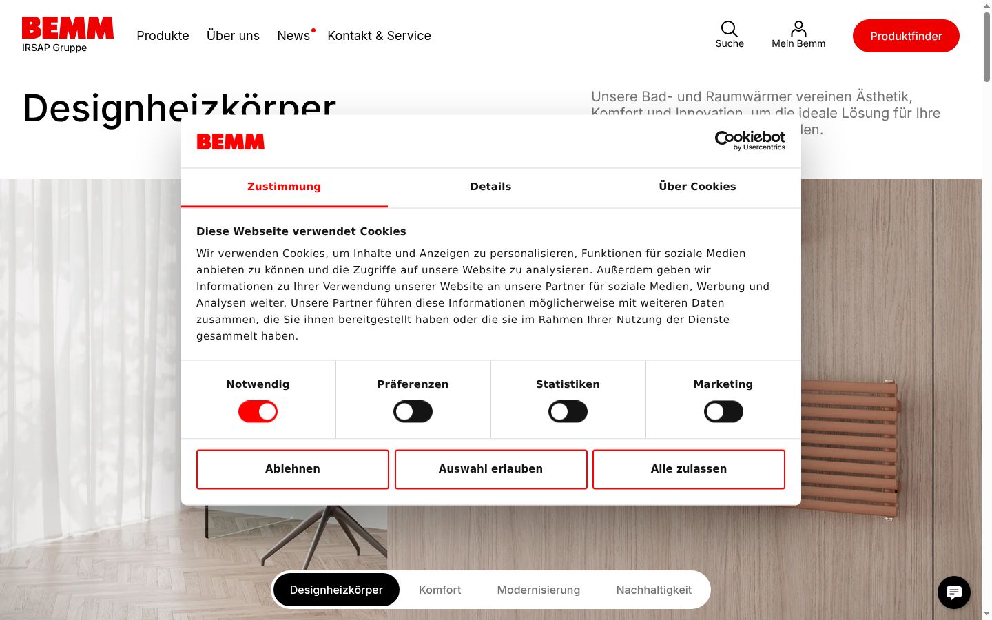 Screenshot of the consent banner shown before any interaction