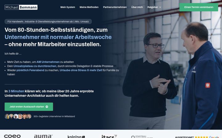 Screenshot of bemmann.coach
