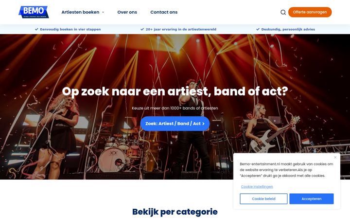 Screenshot of bemo-entertainment.nl