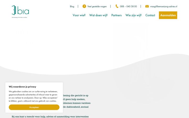 Screenshot of bemoeizorg-advies.nl