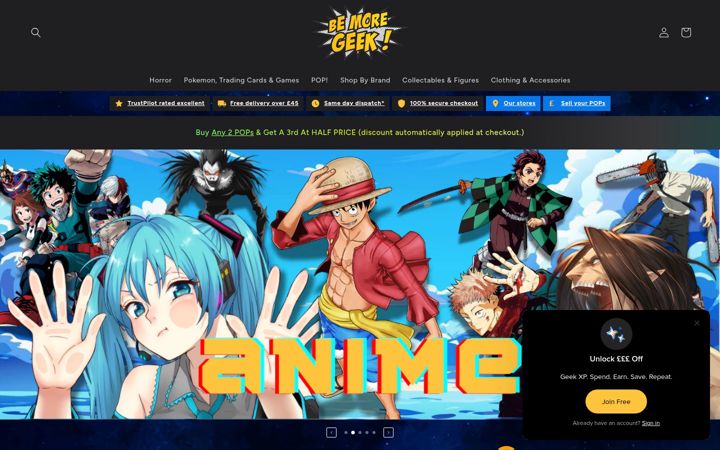 Screenshot of bemoregeek.co.uk