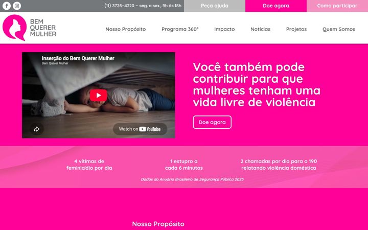 Ekraanipilt saidist bemquerermulher.org.br