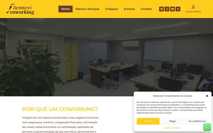 Screenshot of bemtevicoworking.com.br