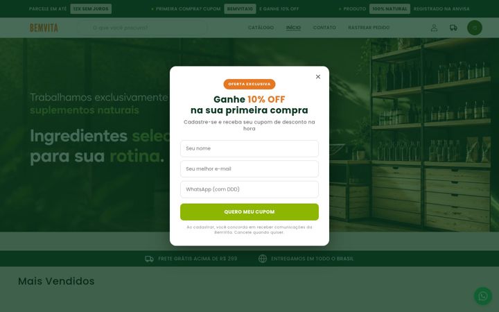 Screenshot of bemvitafit.com.br