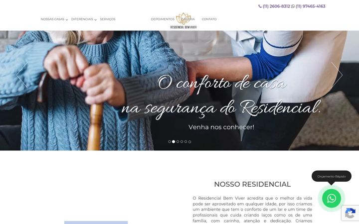 Screenshot of bemvivercasarepouso.com.br