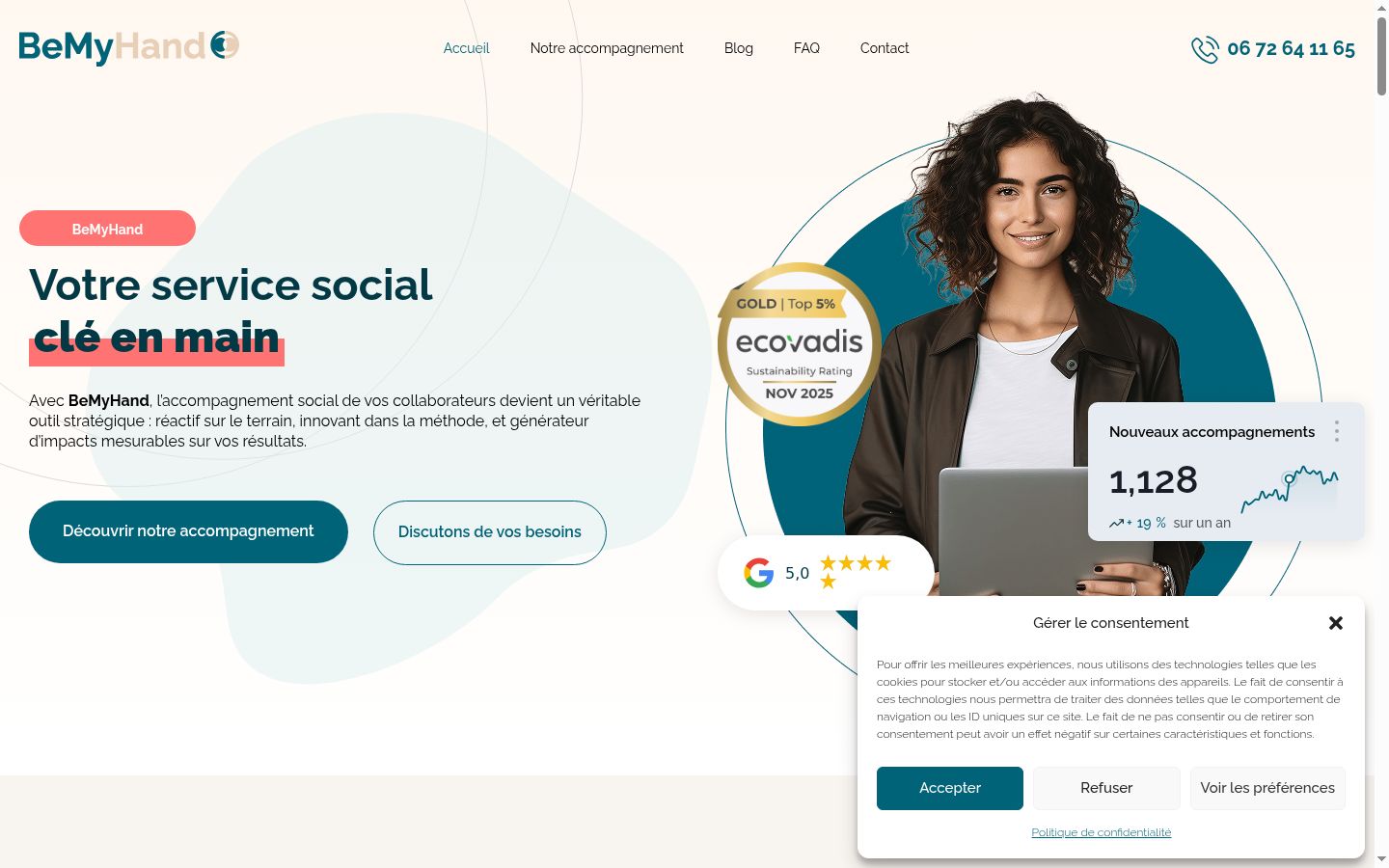 Screenshot del banner di consenso mostrato prima di qualsiasi interazione