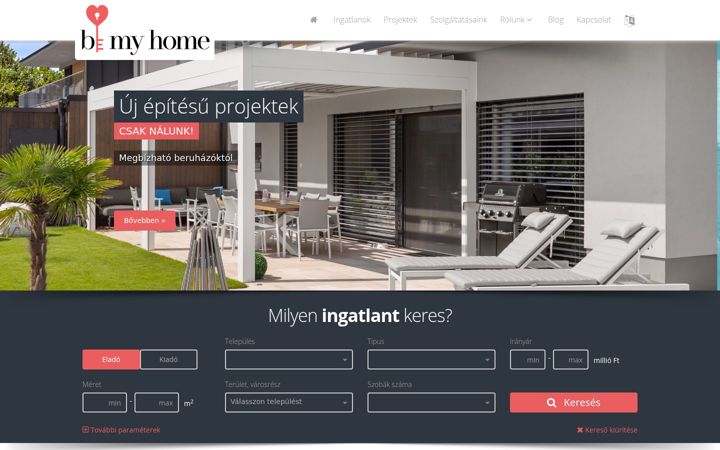 Captură de ecran a bemyhome.hu