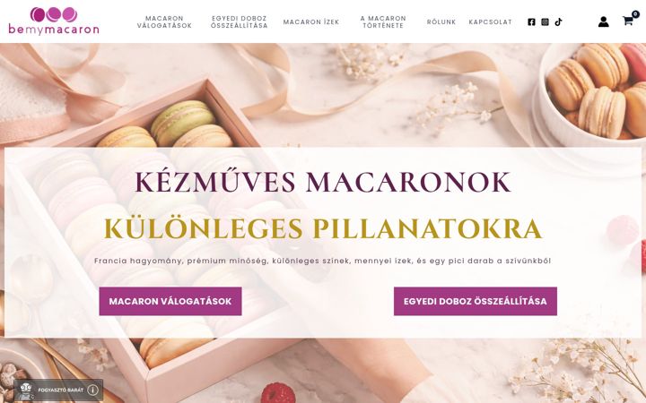 Screenshot of bemymacaron.hu