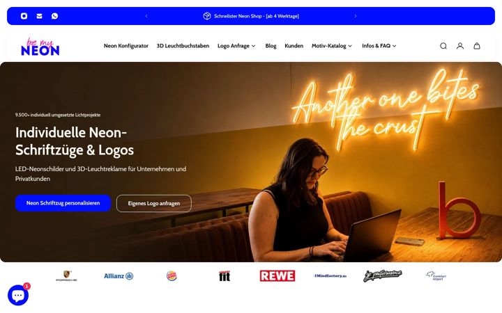 Screenshot of bemyneon.com