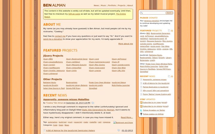 Екранна снимка на benalman.com