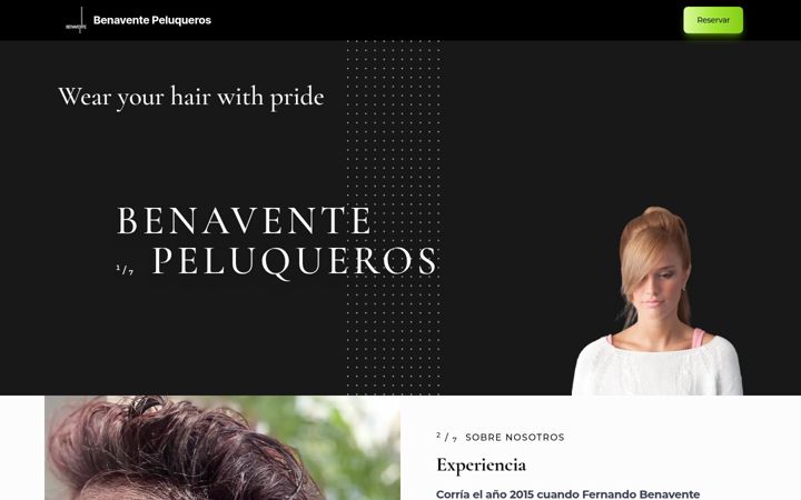 Screenshot of benaventepeluqueros.com