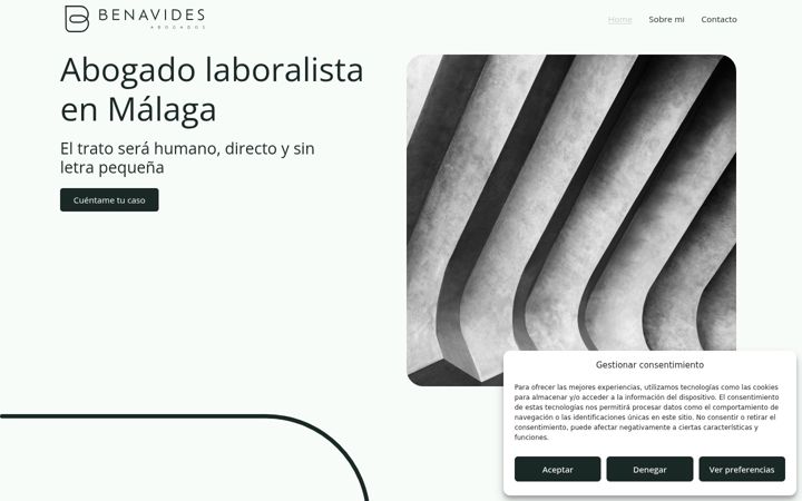 Zrzut ekranu benavidesabogados.com.es