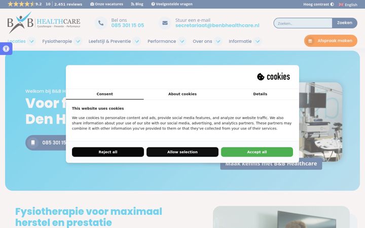 Screenshot of benbhealthcare.nl