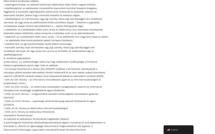 Screenshot of bencejuhaszpsychologist.hu