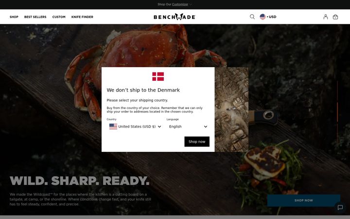 Screenshot of benchmadecutlery.com