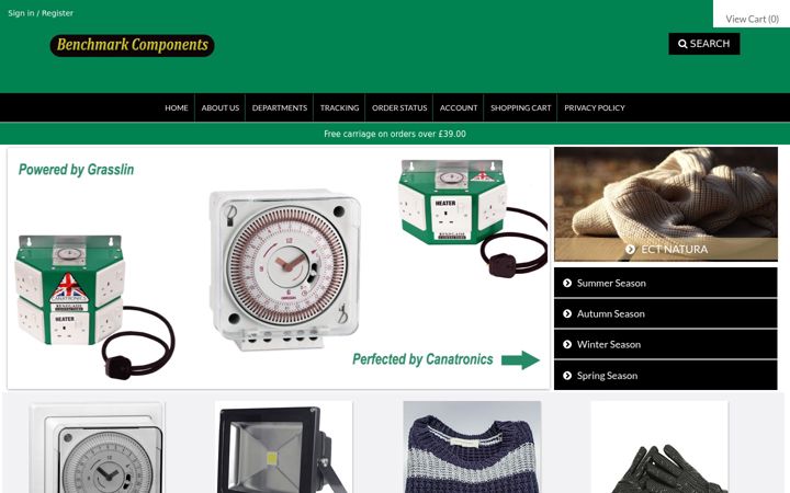 Screenshot of benchmarkcomponents.com
