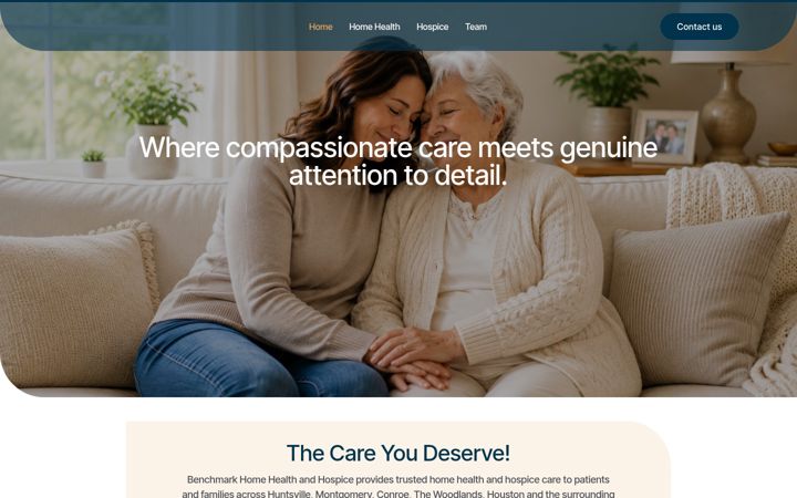 Screenshot of benchmarkhcs.com