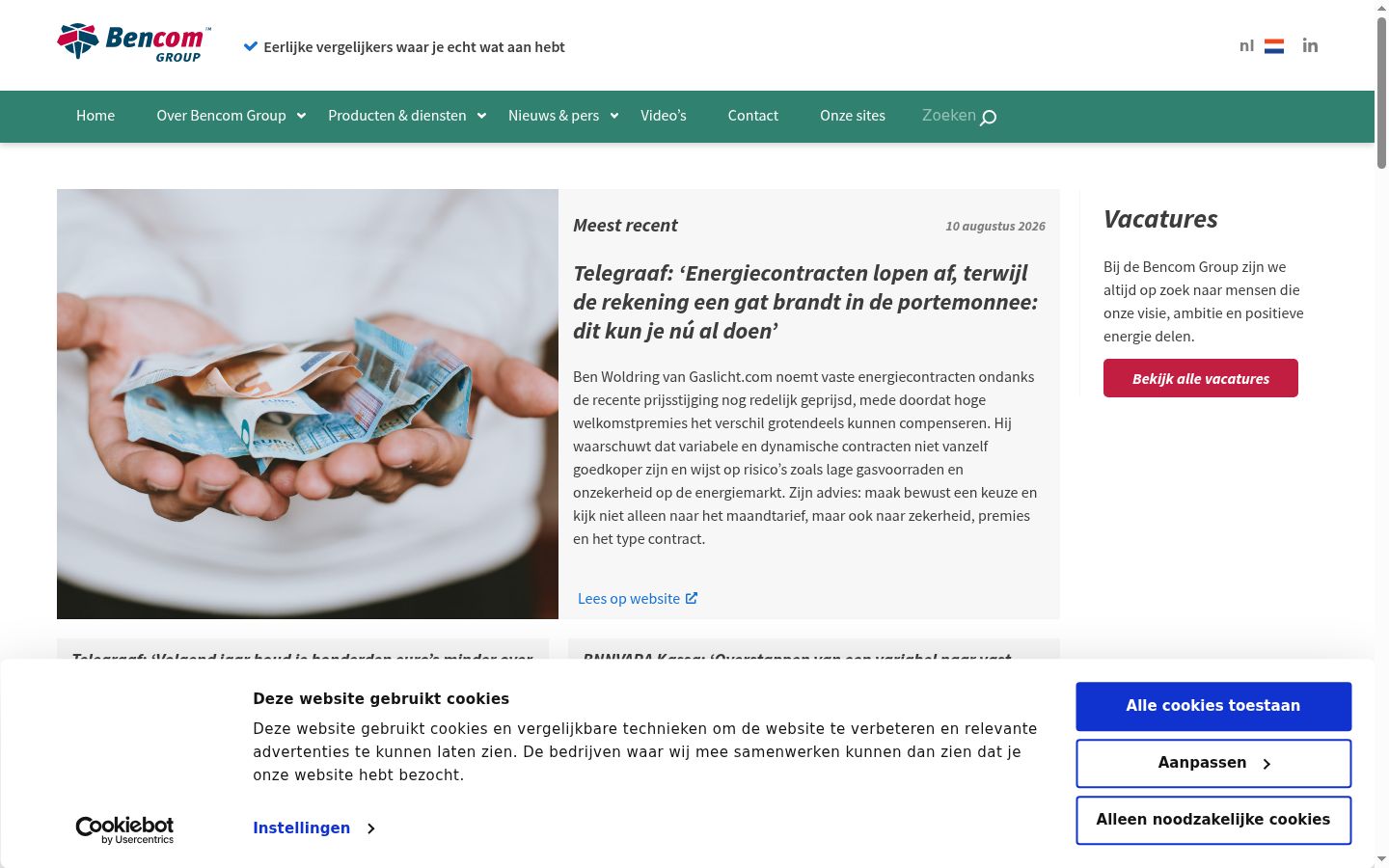 Zrzut ekranu banera zgody wyświetlanego przed jakąkolwiek interakcją