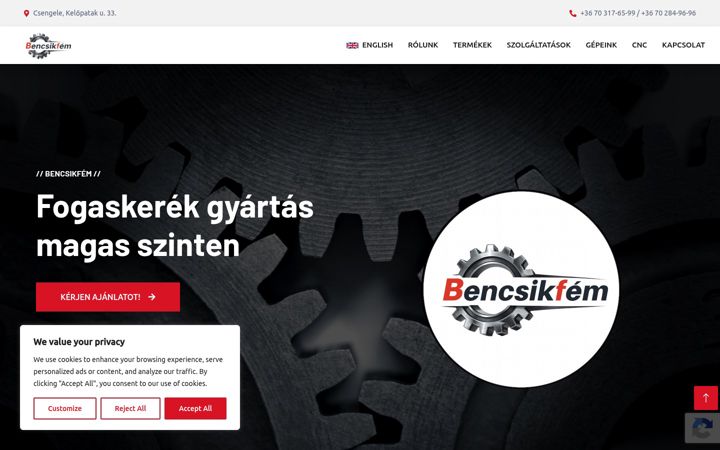 Screenshot of bencsikfem.eu