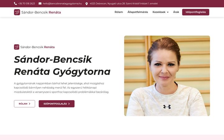 Captură de ecran a bencsikrenatagyogytorna.hu
