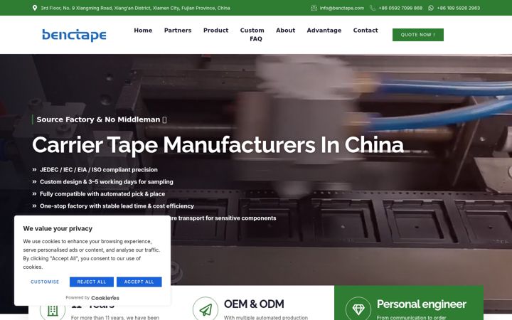 Screenshot of benctape.com