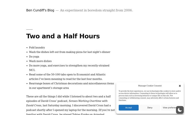 Screenshot of bencundiff.com