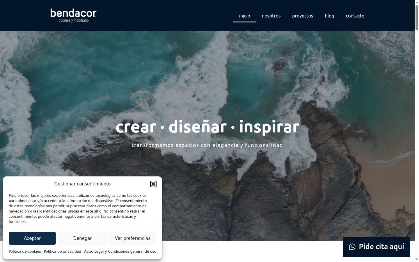 Screenshot del banner di consenso mostrato prima di qualsiasi interazione