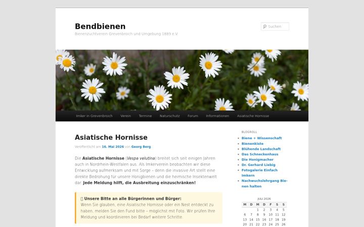 Ekrano kopija bendbienen.de