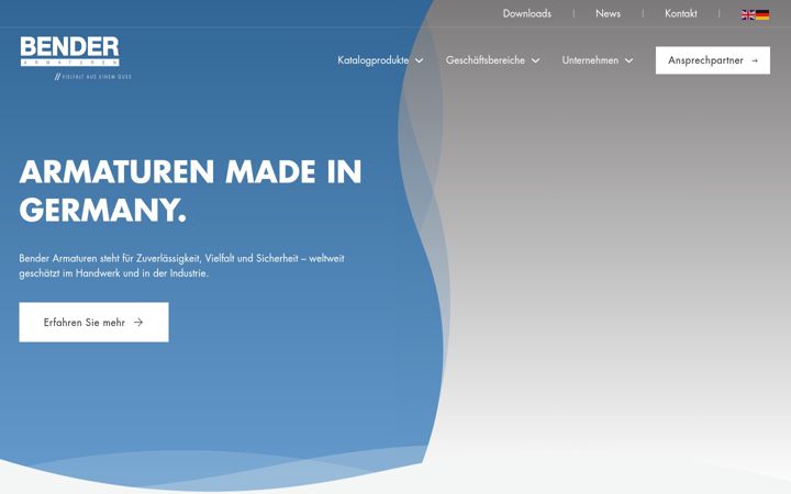 Screenshot of bender-armaturen.de