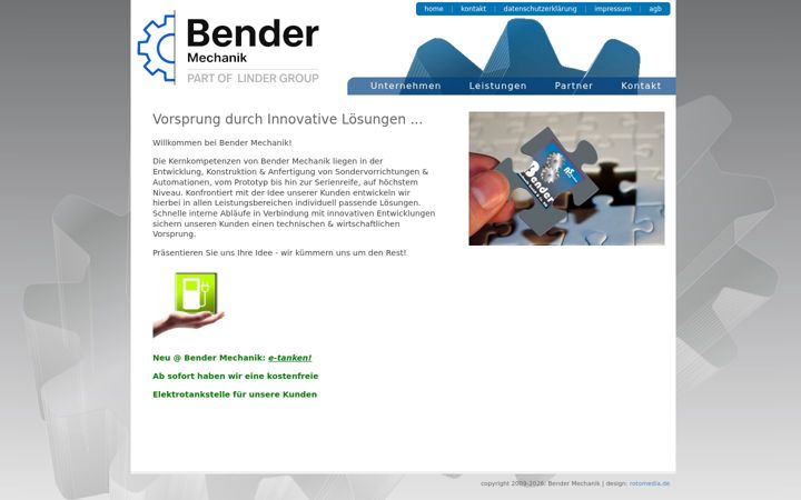 Screenshot of bender-mechanik.de