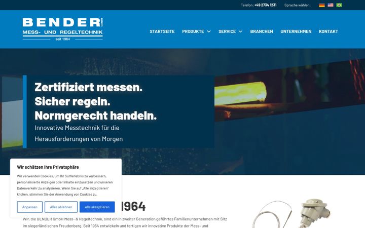 Ekrano kopija bender-messtechnik.de