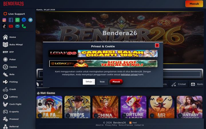Screenshot of bendera26.com