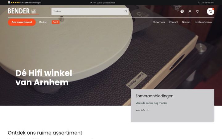 Screenshot of benderhifi.nl