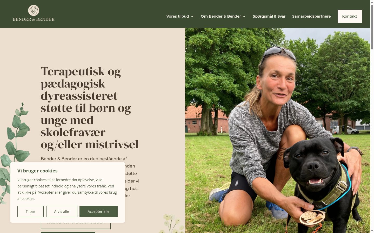 Skærmbillede af samtykkebanneret, som det blev vist før nogen interaktion