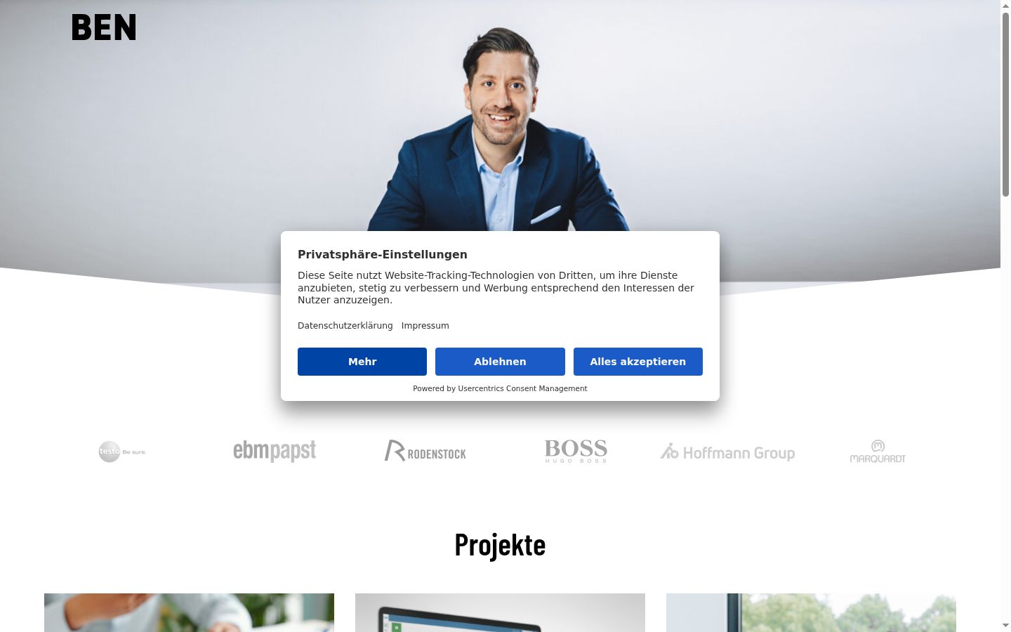 Sutikimo reklamjuostės, rodytos prieš bet kokią sąveiką, ekrano kopija