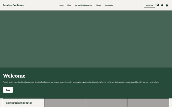 Screenshot of bendigobeeboxes.com
