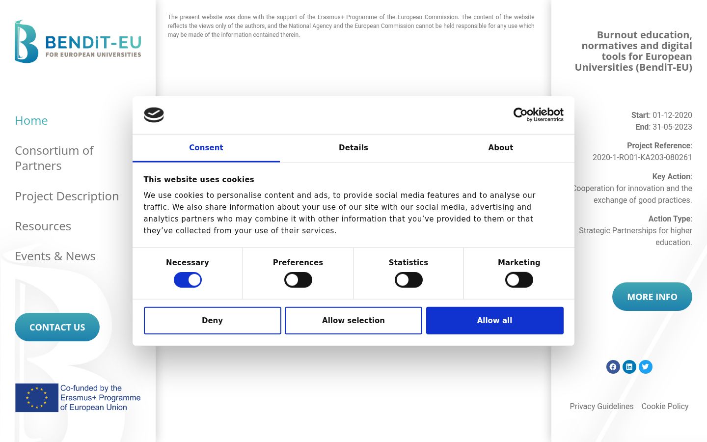 Screenshot van de toestemmingsbanner zoals getoond vóór enige interactie