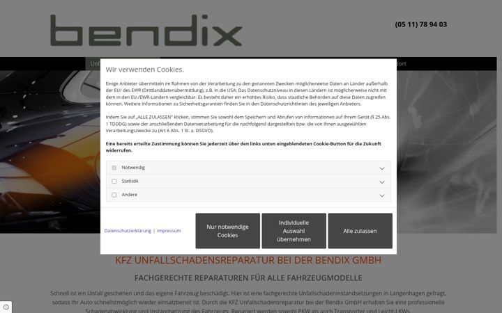 Screenshot of bendix-gmbh.de