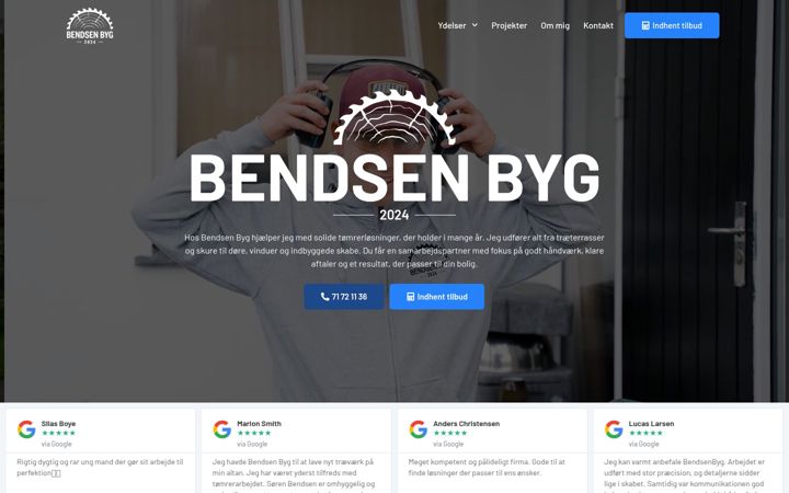 Screenshot stránky bendsenbyg.dk