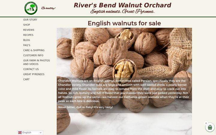 Screenshot of bendwalnut.com