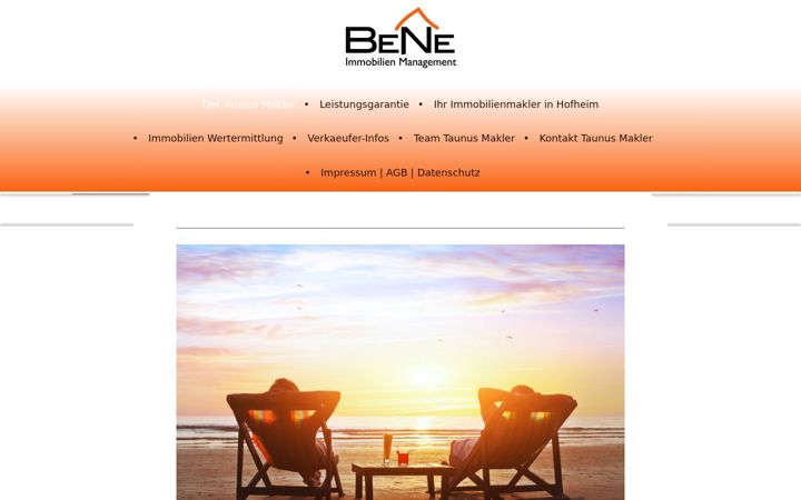 Screenshot of bene-immobilien.net