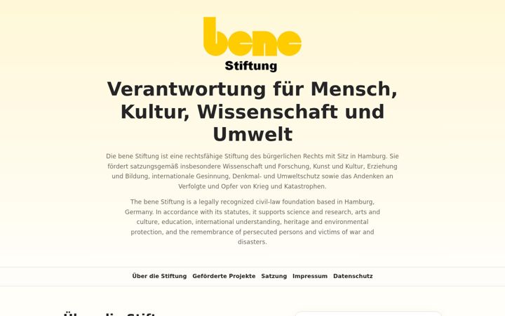 Screenshot of bene.foundation