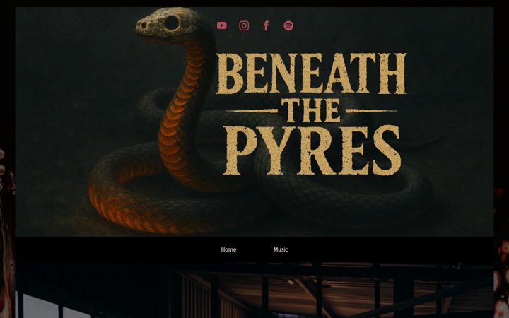 Screenshot of beneaththepyres.com