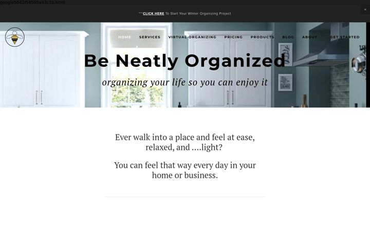 Screenshot of beneatlyorganized.com