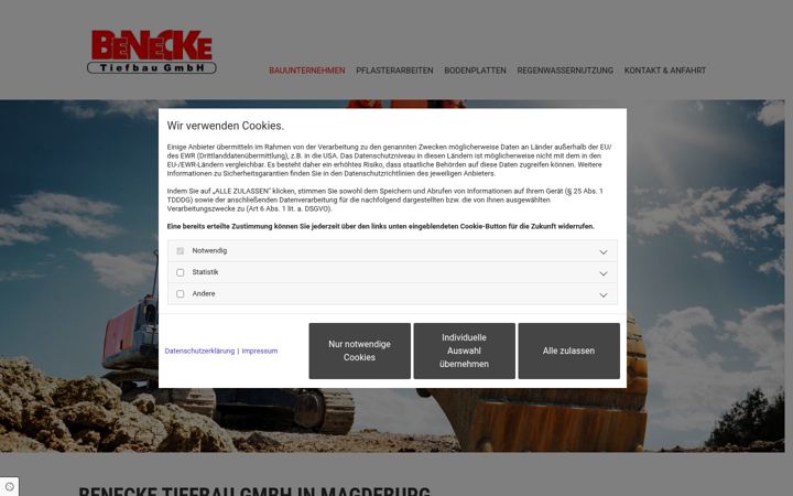 Screenshot of benecke-tiefbau.de