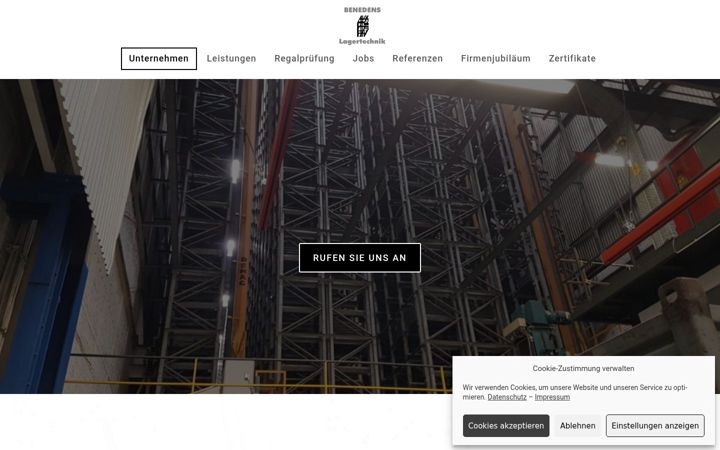 Screenshot of benedens-lagertechnik.com