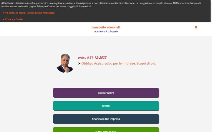 Screenshot of benedettoscimonelli.it