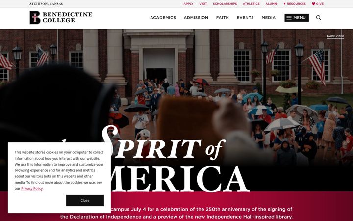Screenshot of benedictine.edu
