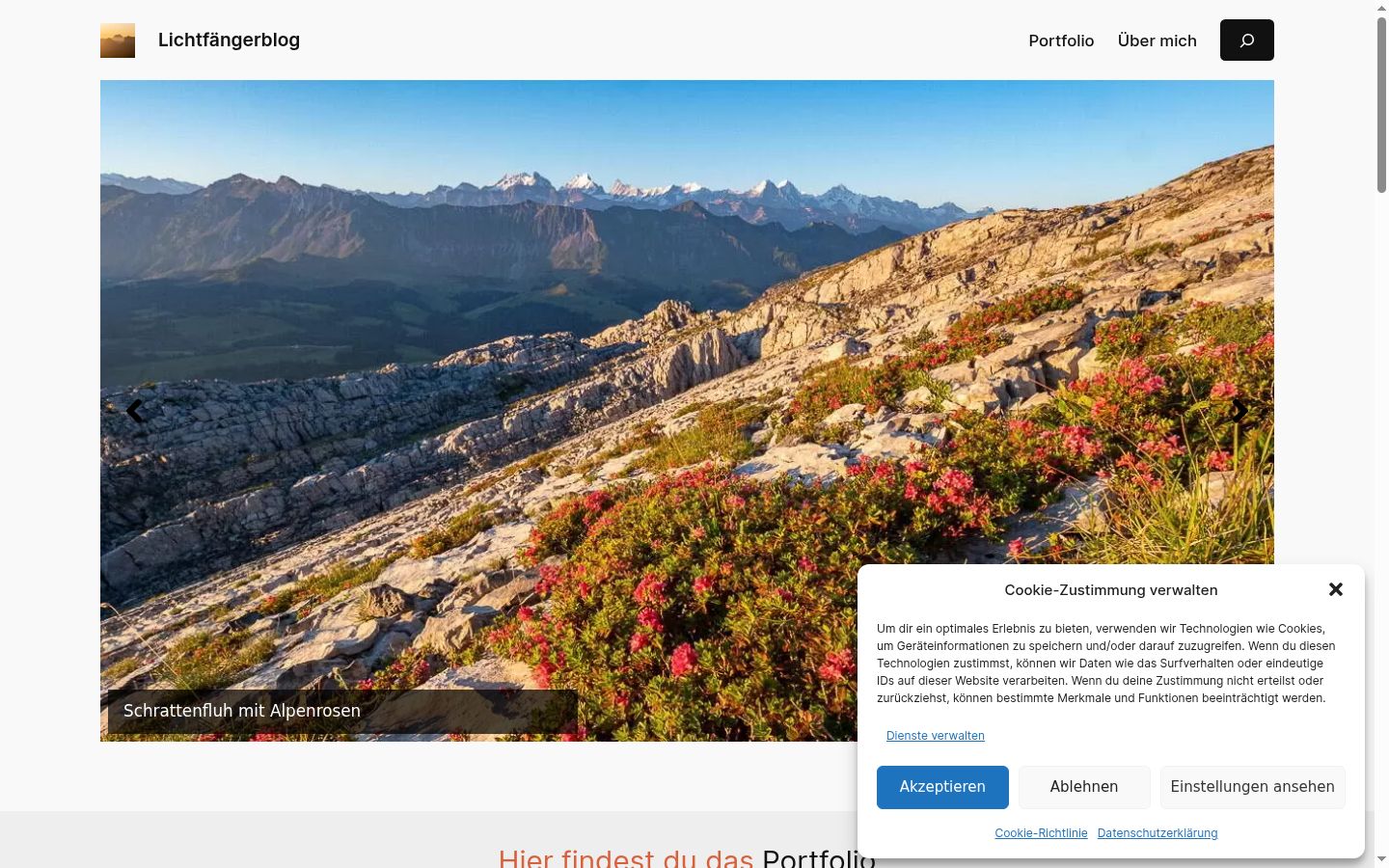 Screenshot del banner di consenso mostrato prima di qualsiasi interazione