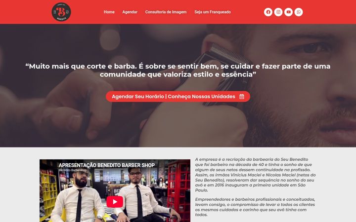 Screenshot of beneditobarbershop.com.br